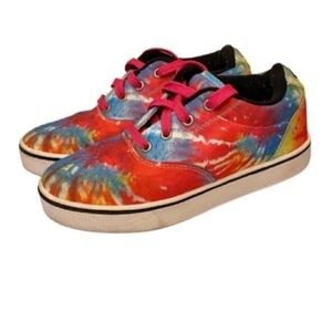 HEELYS Tie Dye Skate Shoes Youth Sz 4 Pink / Blue